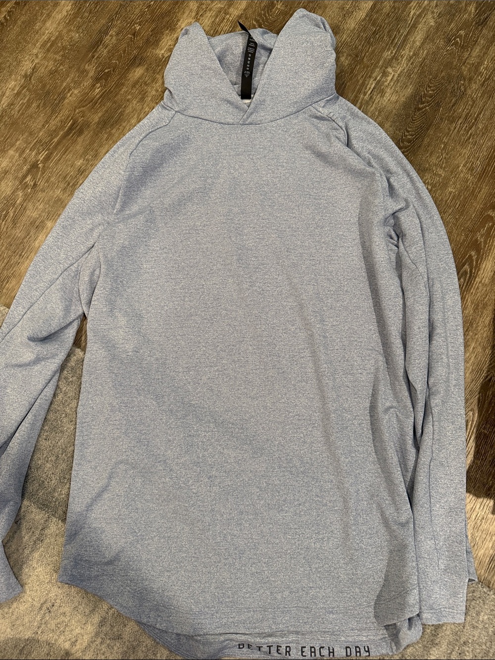 lululemon athletica Light Blue DrySense Hoodie Tag Detail